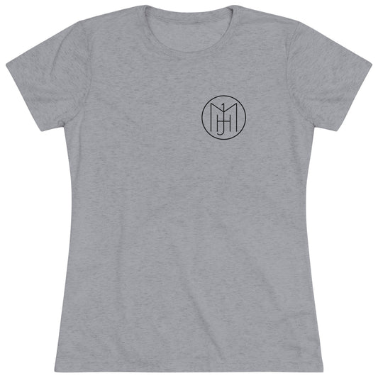 MJH Logo (Front) Backswing (Back) Women's Tri-blend T-shirt