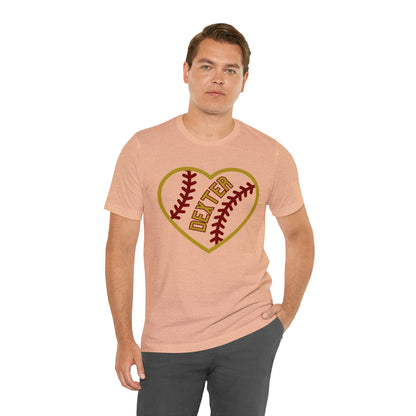 Copy of Dexter Baseball Large Heart Unisex T-shirt