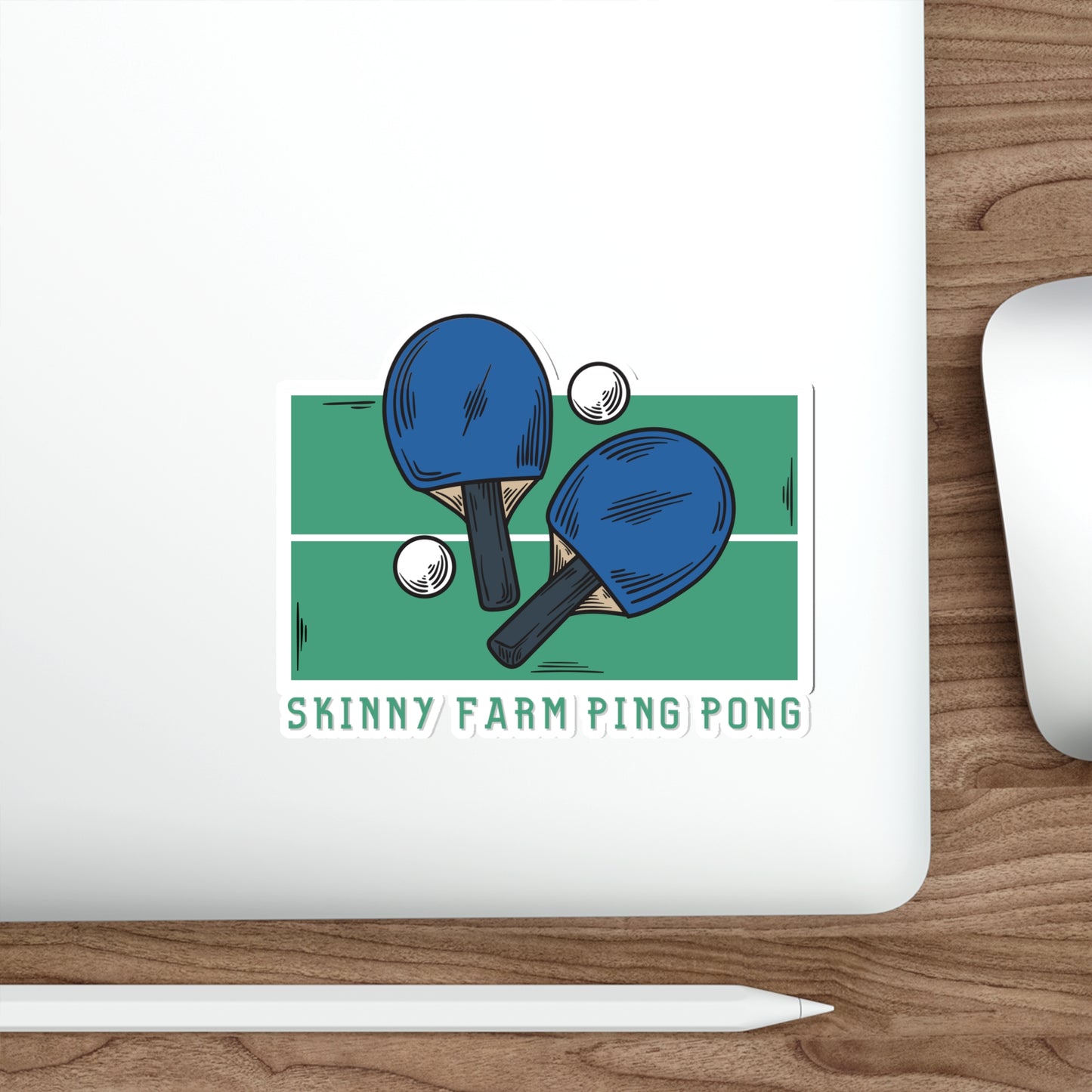 Skinny Farm Ping Pong Table Die-Cut Stickers