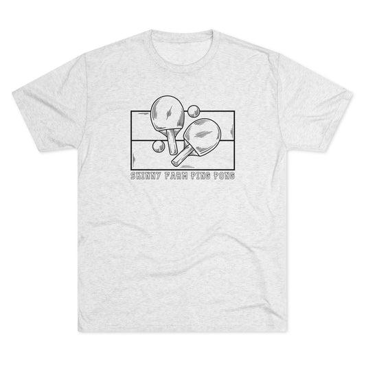 Skinny Farm Ping Pong Table Outline (Front Only) Unisex Tri-blend T-shirt