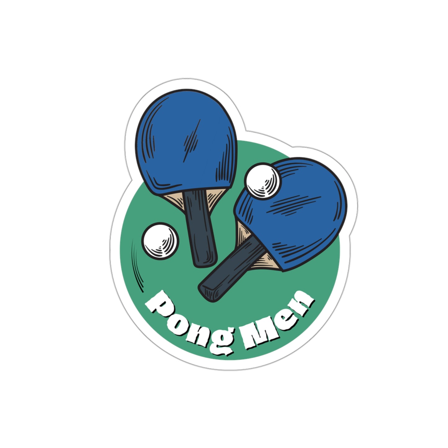 Pong Men Die-Cut Stickers