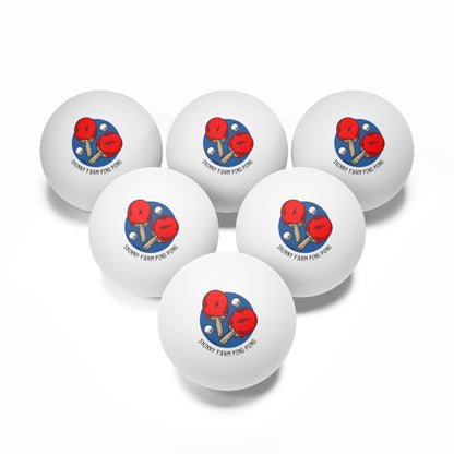 Skinny Farm Blue Circle Ping Pong Balls, 6 pcs