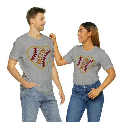 Copy of Dexter Baseball Large Heart Unisex T-shirt