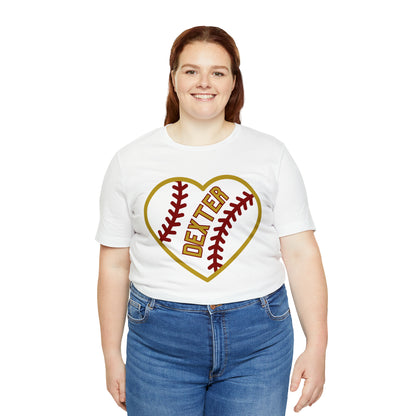 Copy of Dexter Baseball Large Heart Unisex T-shirt