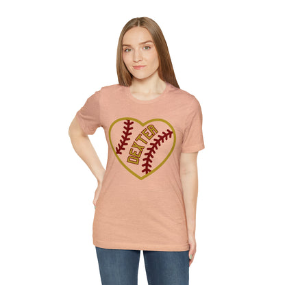 Copy of Dexter Baseball Large Heart Unisex T-shirt