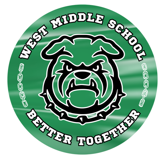 West Emblem Green Die Cut Magnet 3x3"