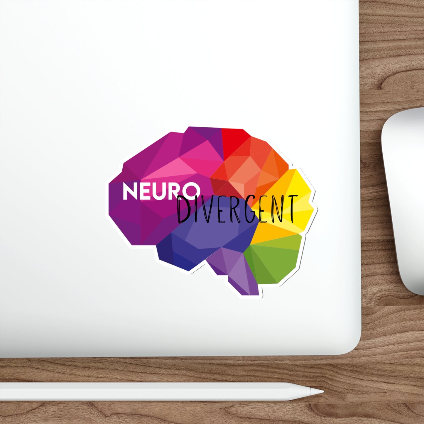 Neurodivergent Rainbow Prism Brain Die-Cut Stickers