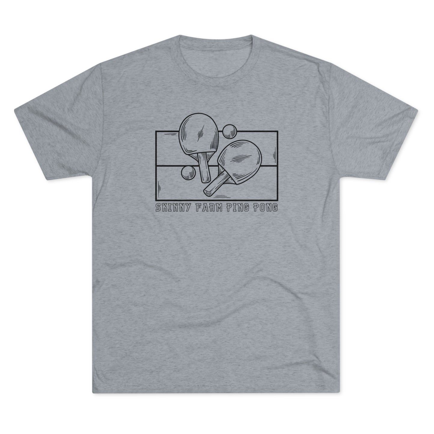 Skinny Farm Ping Pong Table Outline (Front Only) Unisex Tri-blend T-shirt