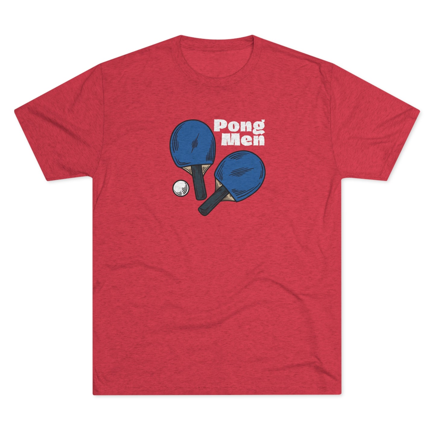 Pong Men Blue Paddle (Front Only) Unisex Tri-blend T-shirt