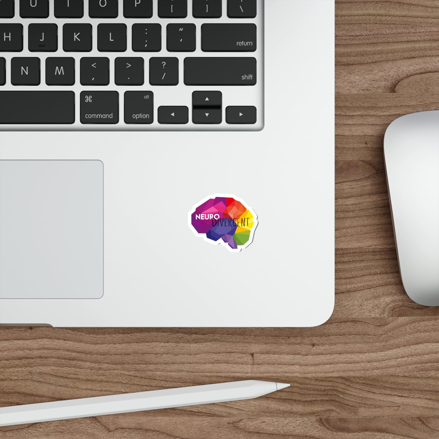 Neurodivergent Rainbow Prism Brain Die-Cut Stickers