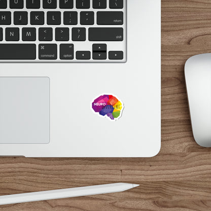 Neurodivergent Rainbow Prism Brain Die-Cut Stickers