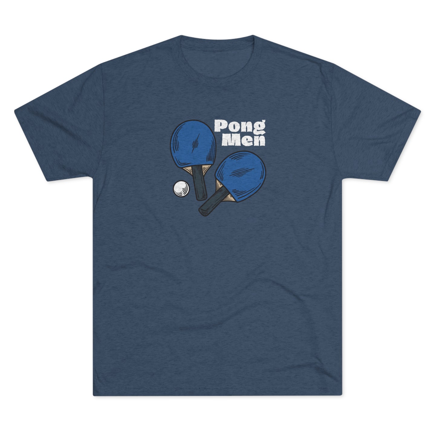 Pong Men Blue Paddle (Front Only) Unisex Tri-blend T-shirt