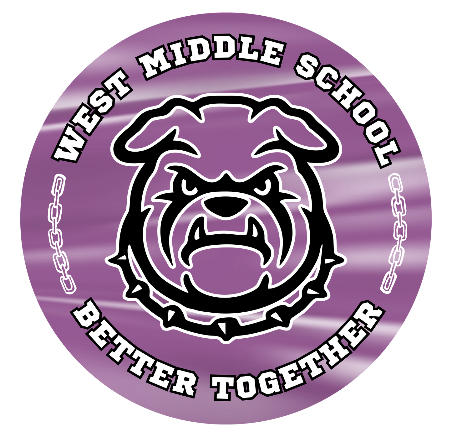 West Emblem Purple Die Cut Magnet 3x3"