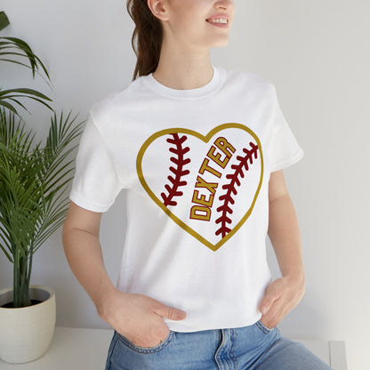 Copy of Dexter Baseball Large Heart Unisex T-shirt