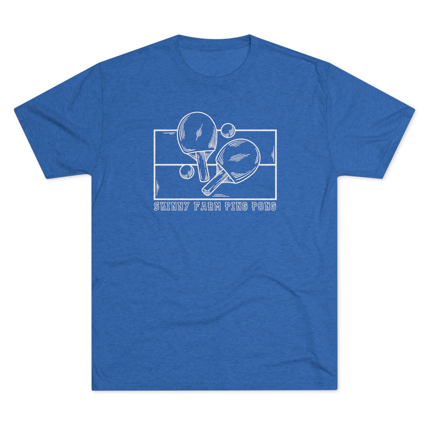 Skinny Farm Ping Pong Table Outline (Front Only) Unisex Tri-blend T-shirt