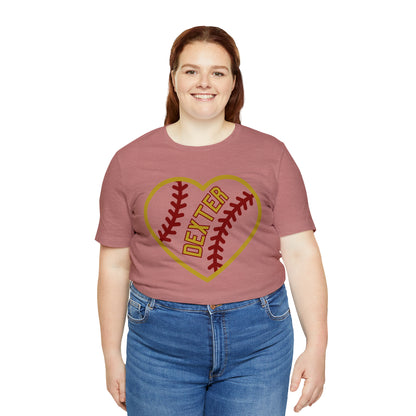 Copy of Dexter Baseball Large Heart Unisex T-shirt