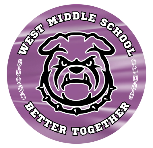 West Emblem Purple Die Cut Sticker 3x3"