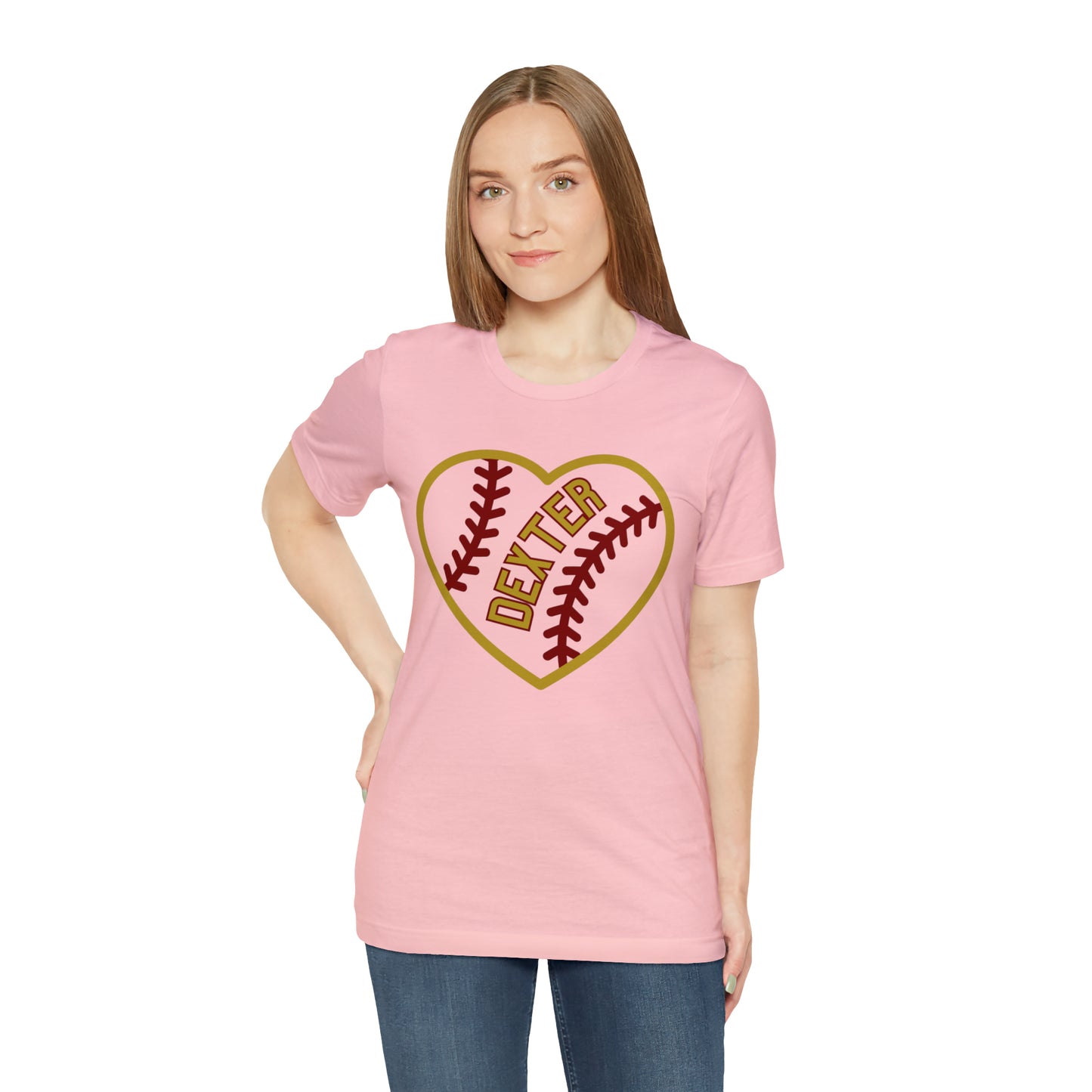 Copy of Dexter Baseball Large Heart Unisex T-shirt