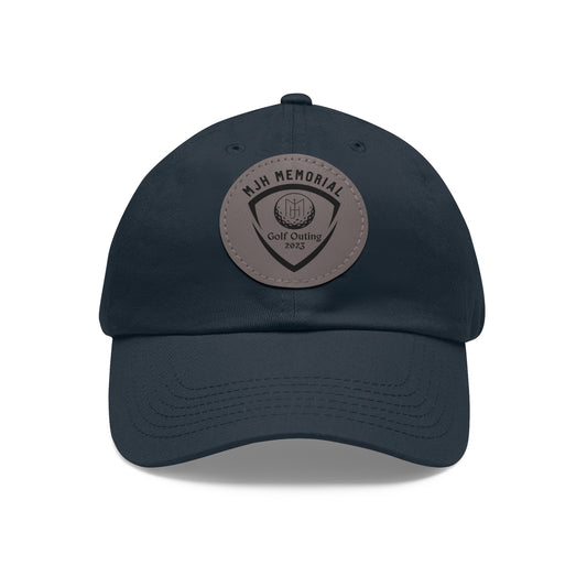 MJH Golf Shield Logo Dad Hat with Leather Patch (Round)