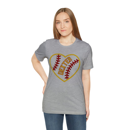 Copy of Dexter Baseball Large Heart Unisex T-shirt