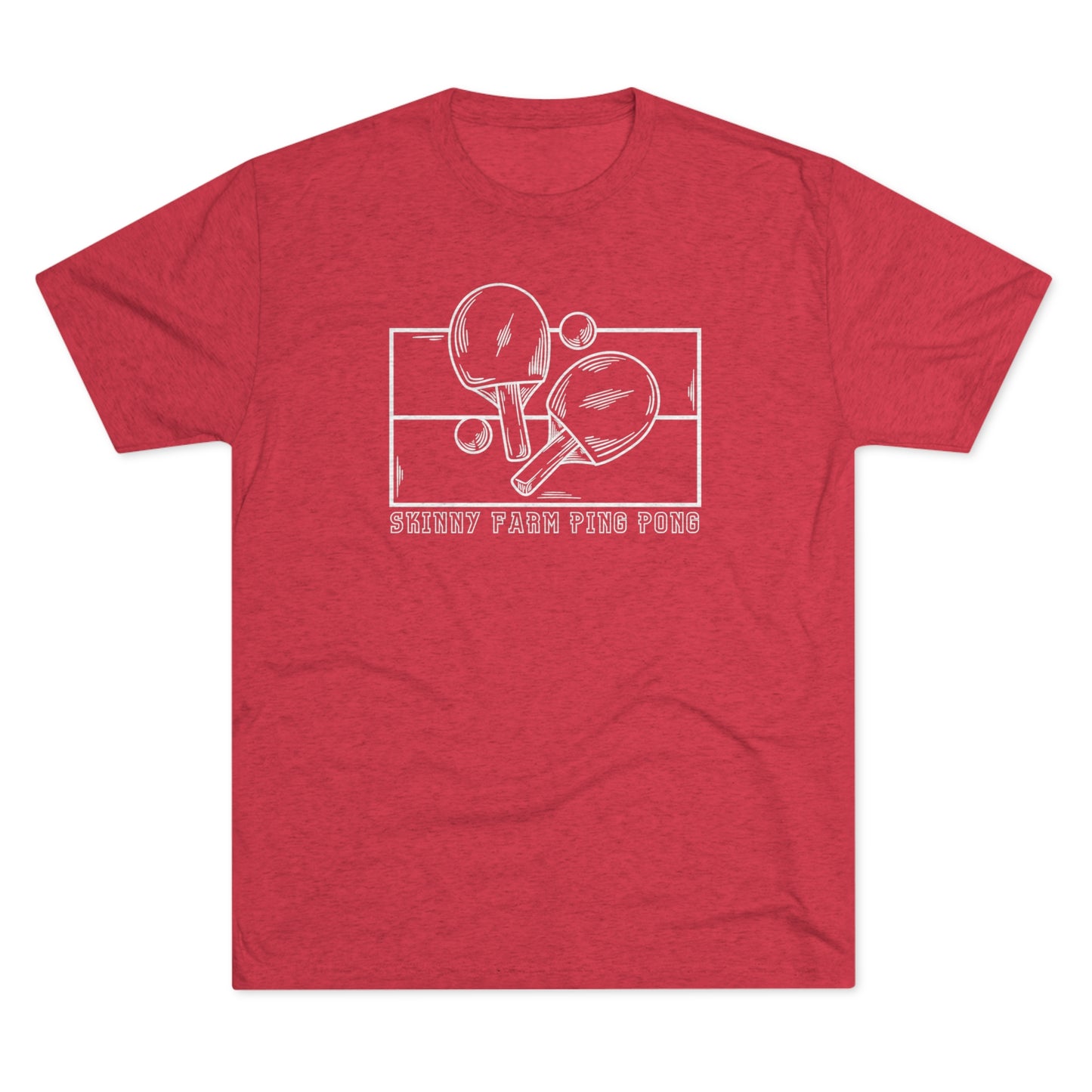 Skinny Farm Ping Pong Table Outline (Front Only) Unisex Tri-blend T-shirt