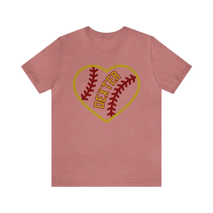 Copy of Dexter Baseball Large Heart Unisex T-shirt