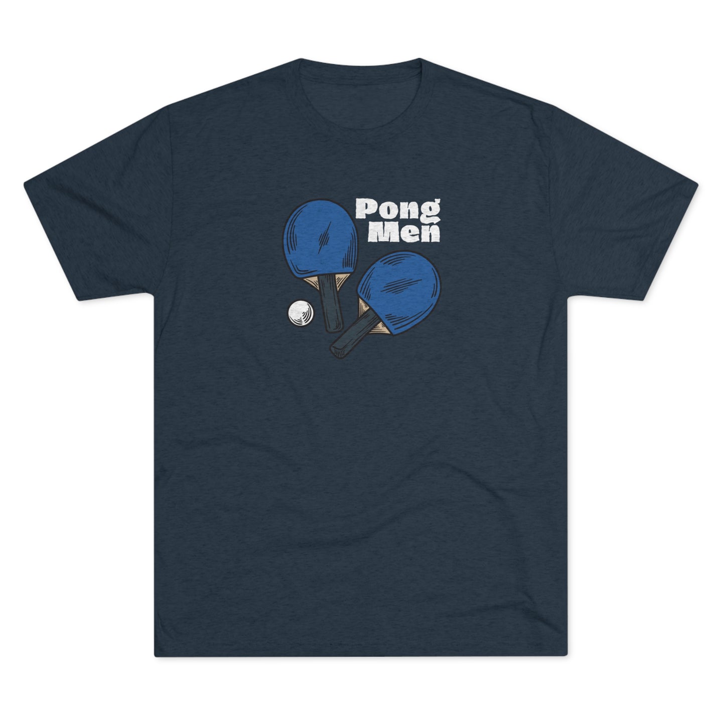 Pong Men Blue Paddle (Front Only) Unisex Tri-blend T-shirt