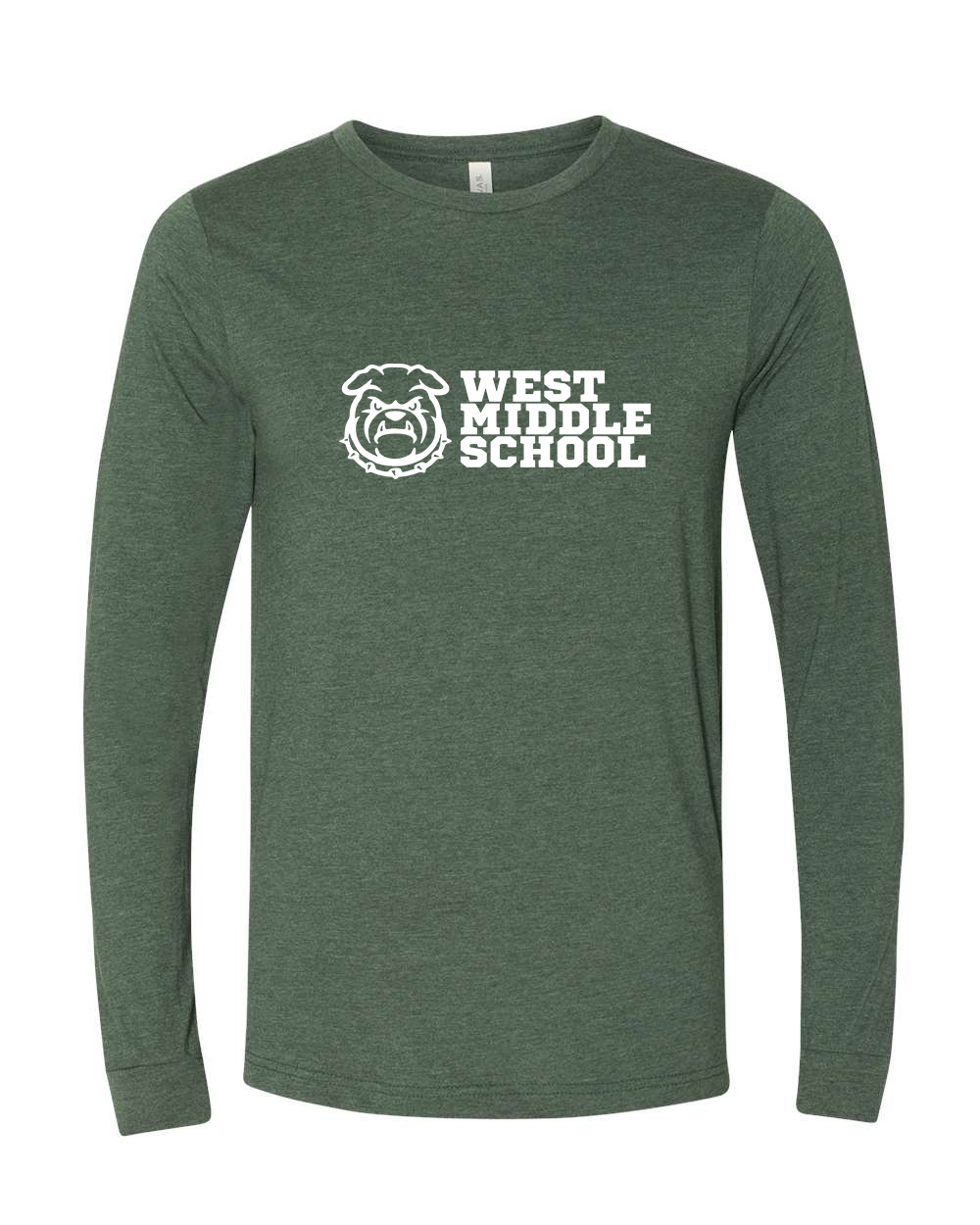 West Bulldog Adult Long Sleeve Bella+Canvas 3501CVC