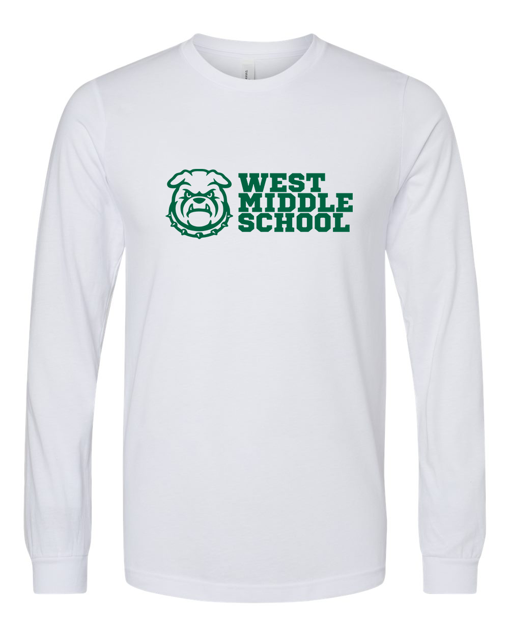 West Bulldog Youth Long Sleeve Bella+Canvas 3501YCVC