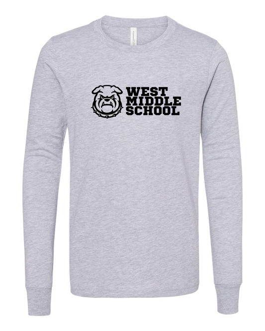 West Bulldog Youth Long Sleeve Bella+Canvas 3501YCVC