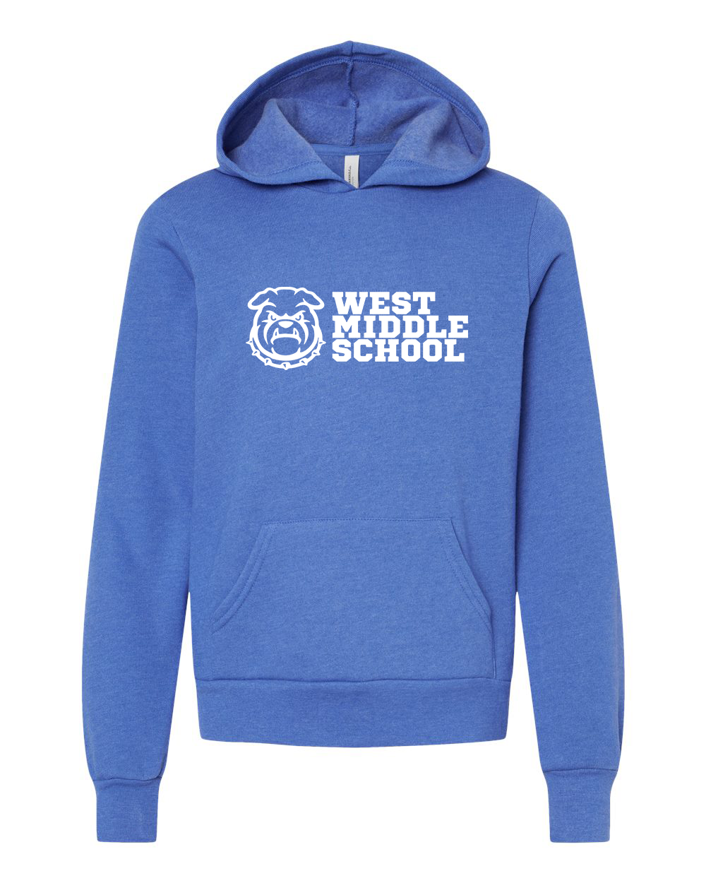 West Bulldog Youth Hoodie Bella+Canvas 3719Y