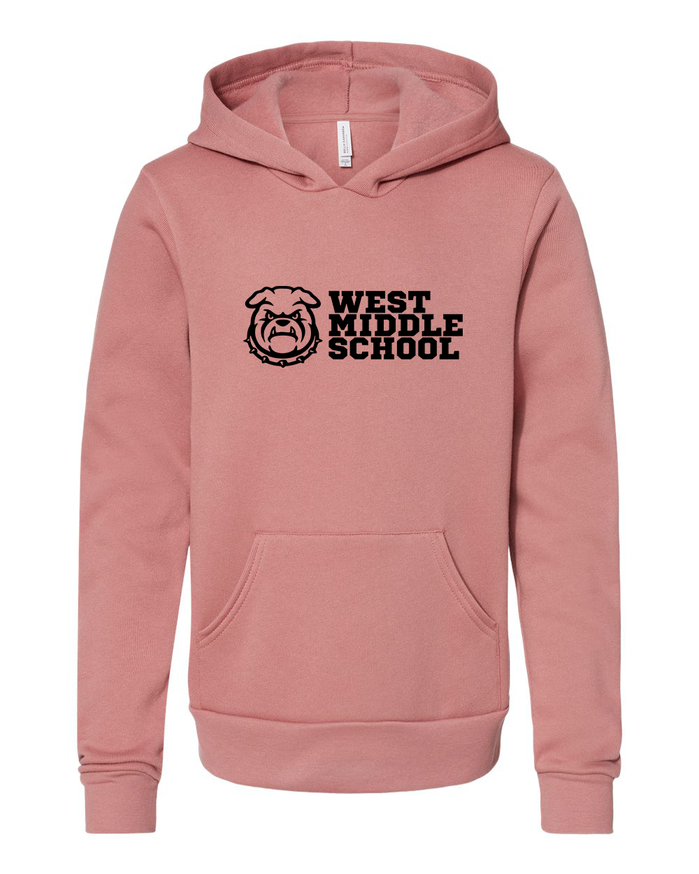 West Bulldog Youth Hoodie Bella+Canvas 3719Y