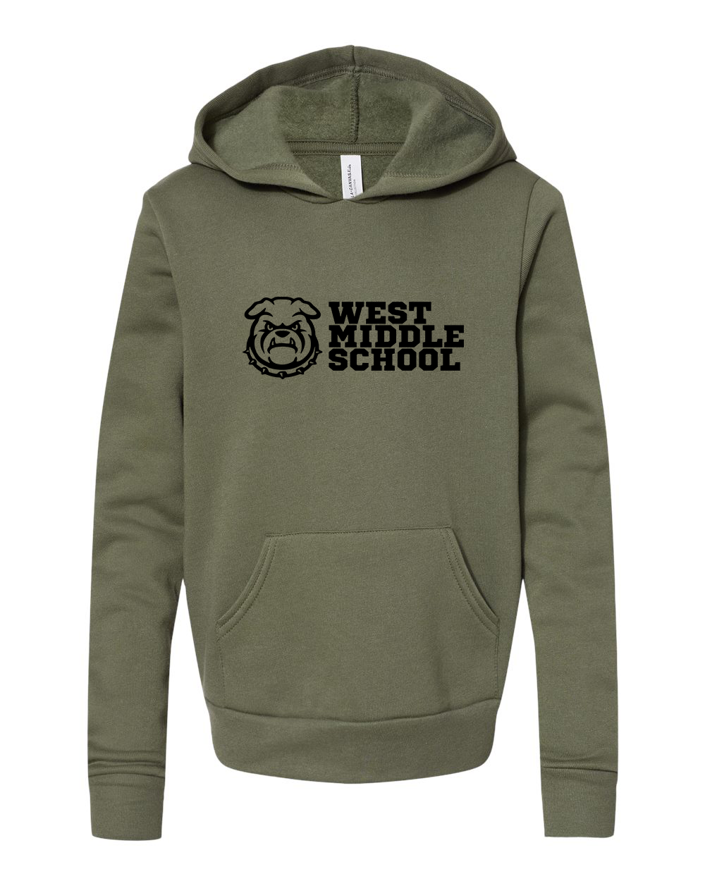 West Bulldog Youth Hoodie Bella+Canvas 3719Y