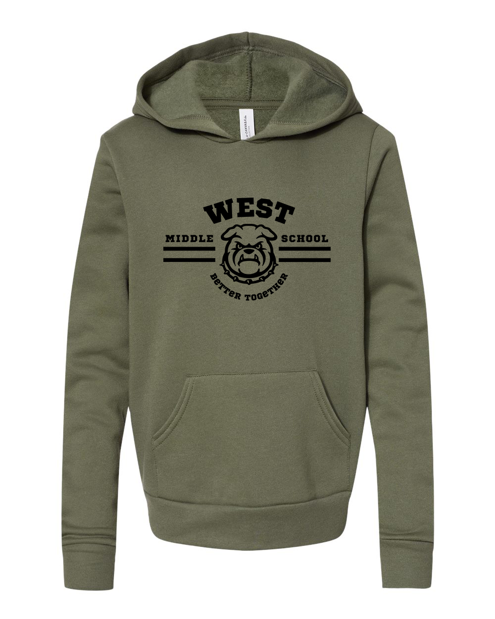 West Motto Youth Hoodie Bella+Canvas 3719Y