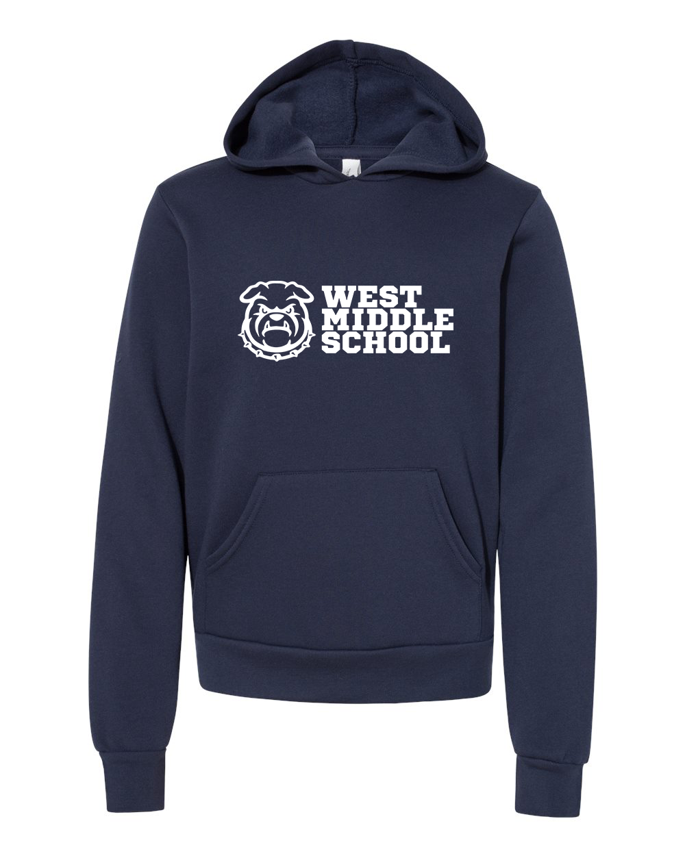 West Bulldog Youth Hoodie Bella+Canvas 3719Y