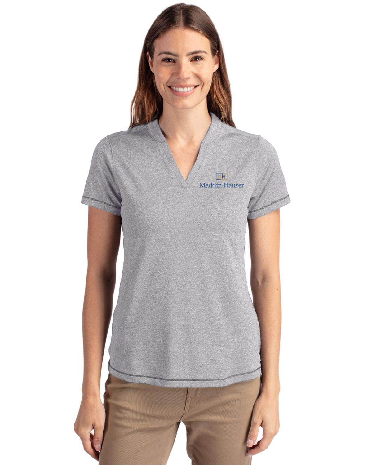 MH Cutter & Buck Stretch Heathered Womens Blade Top