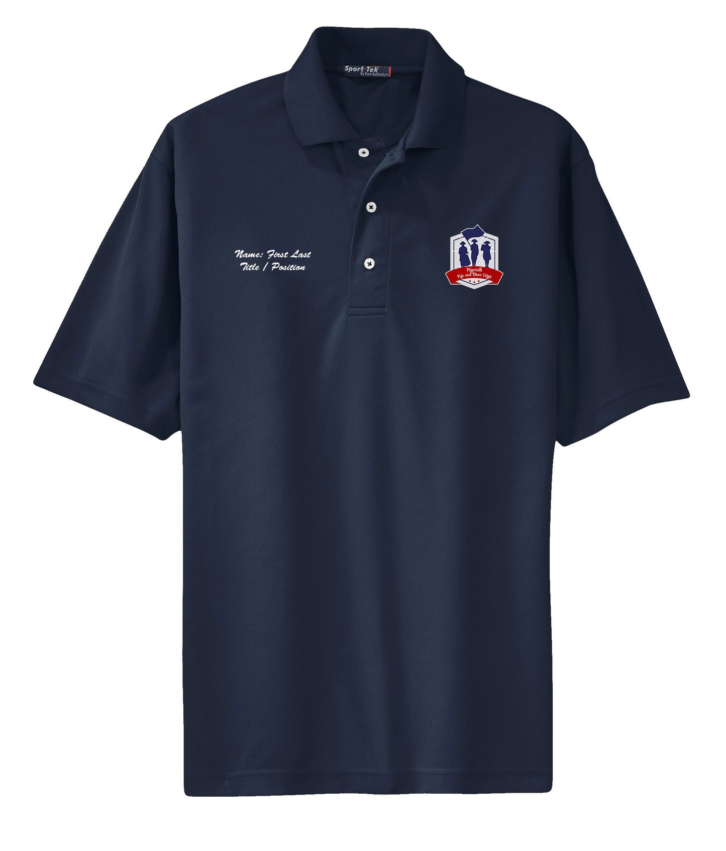 PFDC Hexagon Adult Sport-Tek Tall Polo TK469 With Name Personalization on Front