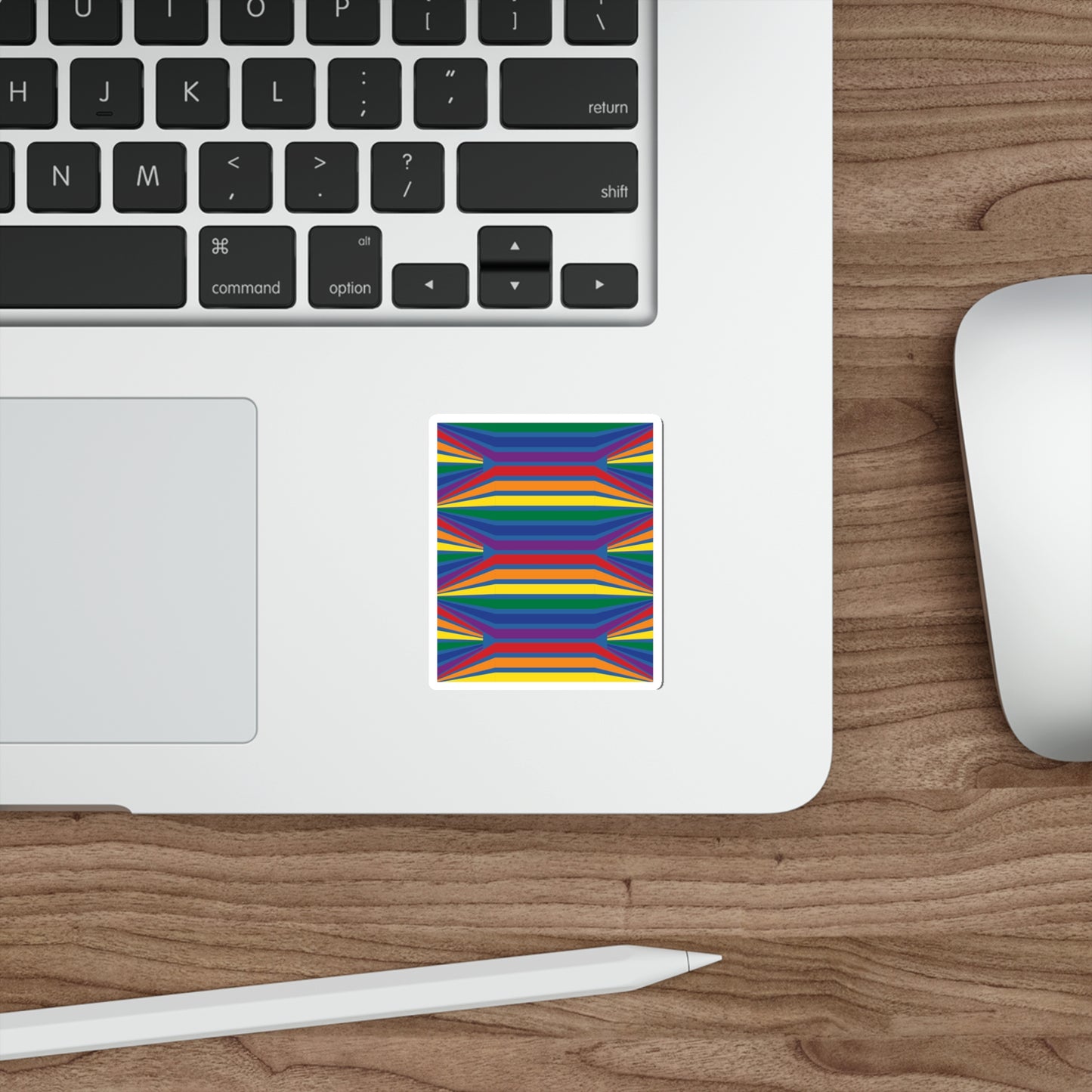 Geometric Rainbow Pattern Die-Cut Stickers