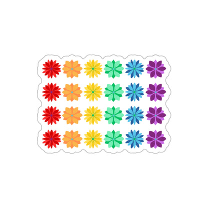 Rainbow Flower Wall Die-Cut Stickers