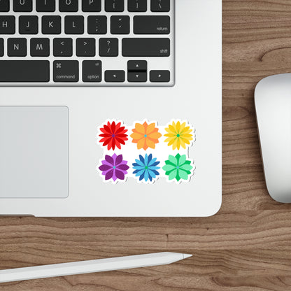 Rainbow Flower Stack Die-Cut Stickers