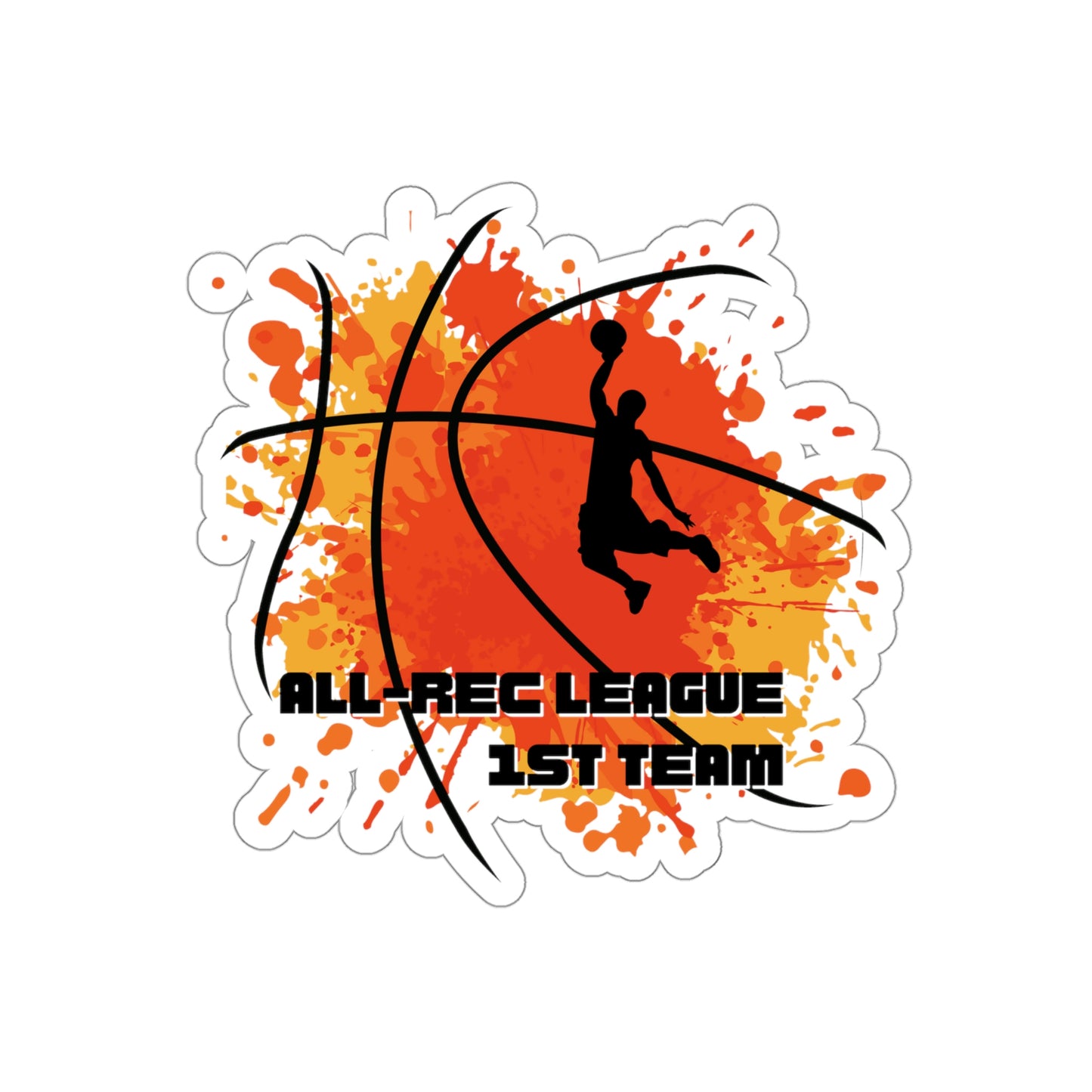 All-Rec League 1st Team Basketball Die-Cut Stickers