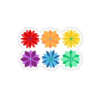 Rainbow Flower Stack Die-Cut Stickers