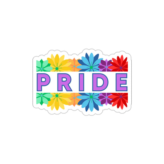 Rainbow Halved Flower Pride Die-Cut Stickers