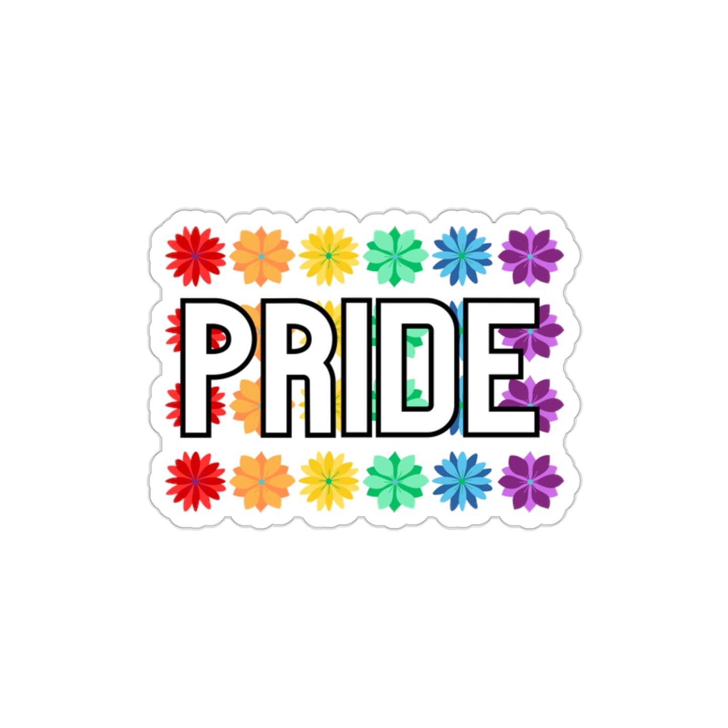 Rainbow Pride Flower Wall Die-Cut Stickers