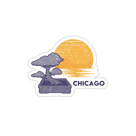 Chicago Bonsai Tree Die-Cut Stickers