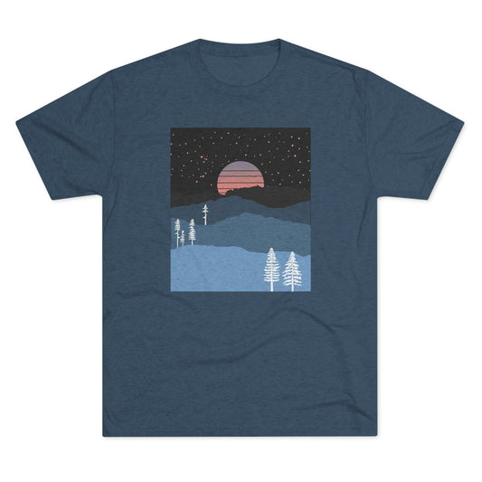 Mountain Moon Rise Unisex Tri-blend T-shirt