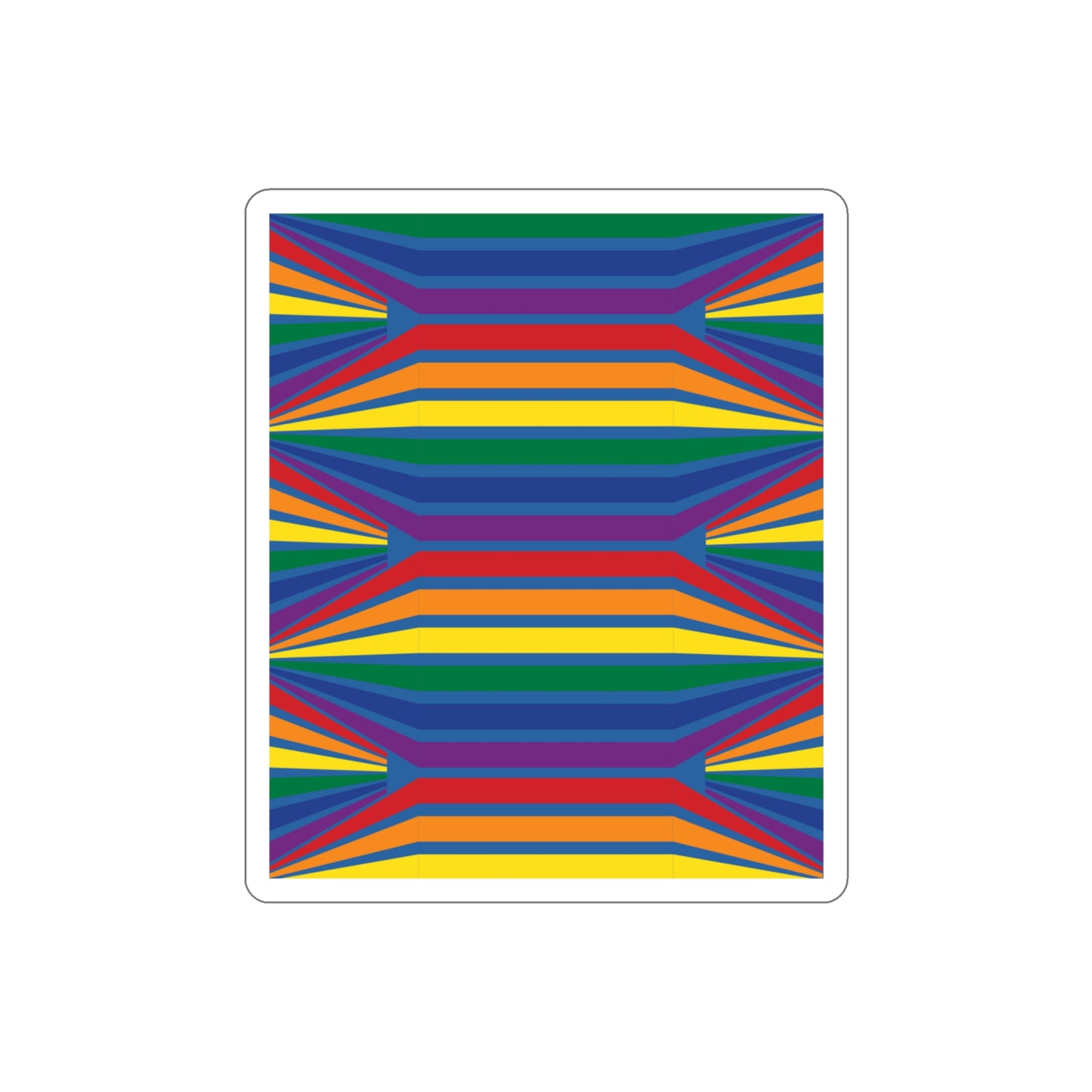 Geometric Rainbow Pattern Die-Cut Stickers