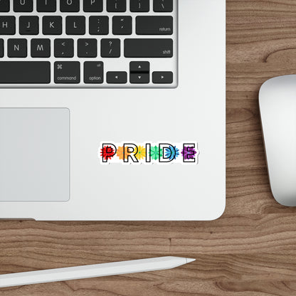 Rainbow Pride Overlay Flower Line  Die-Cut Stickers