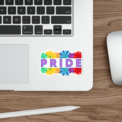 Rainbow Halved Flower Pride Die-Cut Stickers
