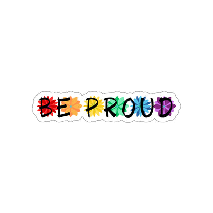 Be Proud Rainbow Pride Flower Line Die-Cut Stickers